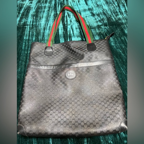 Gucci, Bags, Vintage Gucci Gg Print Bucket Bag